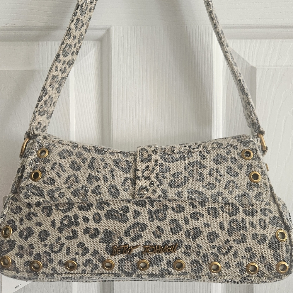 NWT Betsey Johnson XO- Isla Leopard Print Shoulder Bag - Picture 8 of 9